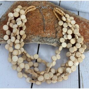 Natural Cream Multi-Strand Beaded Necklace